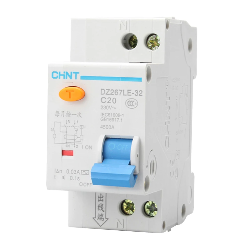 CHNT защита от утечки двойной в DZ267LE 20A 1P + N домашний на открытом