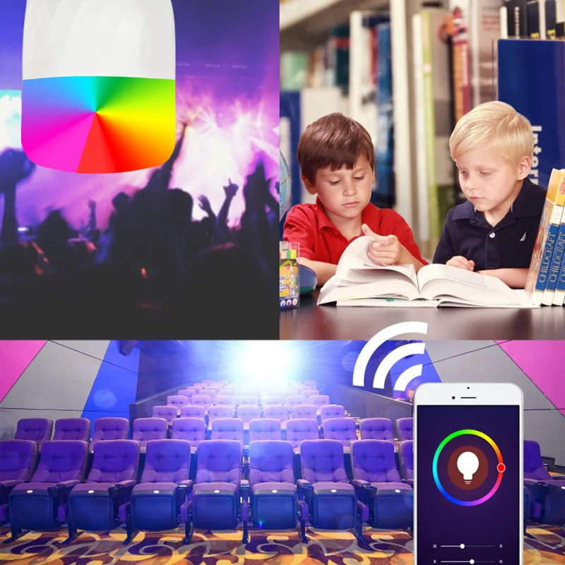 B22 11W WiFi голос Contro умная светодиодная лампочка Magic RGB Беспроводной светильник