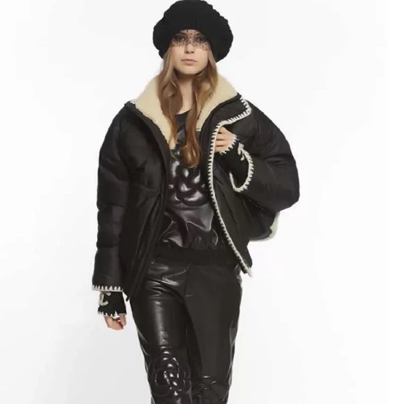 Harajuku Streetwear Black Thick Parka Overcoat Winter Warm Fashion Outwear Cashmere Coat Women 2018 Runway Jacket Clothing | Женская
