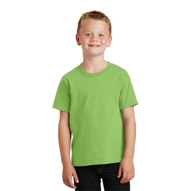 Port &amp Company PC54Y Молодежные базовые хлопковые футболки Lime-Extra Small |