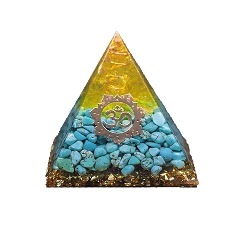 AURA REIKI Orgonite Pyramid Pyramid Natural Chakra Crystal Energy Converter Transplanting Evil Spirits To Remove Negative Energy