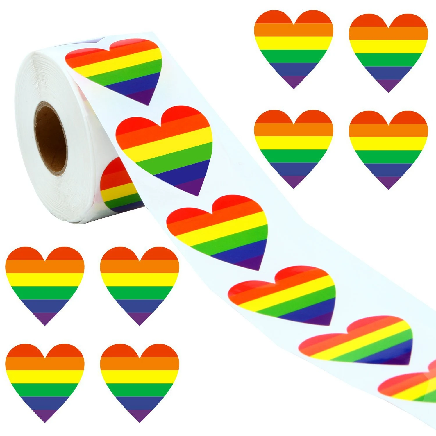 Стикеры Gay Pride-500 шт. наклейки Love Rainbow в форме сердца этикетки типа флажок для