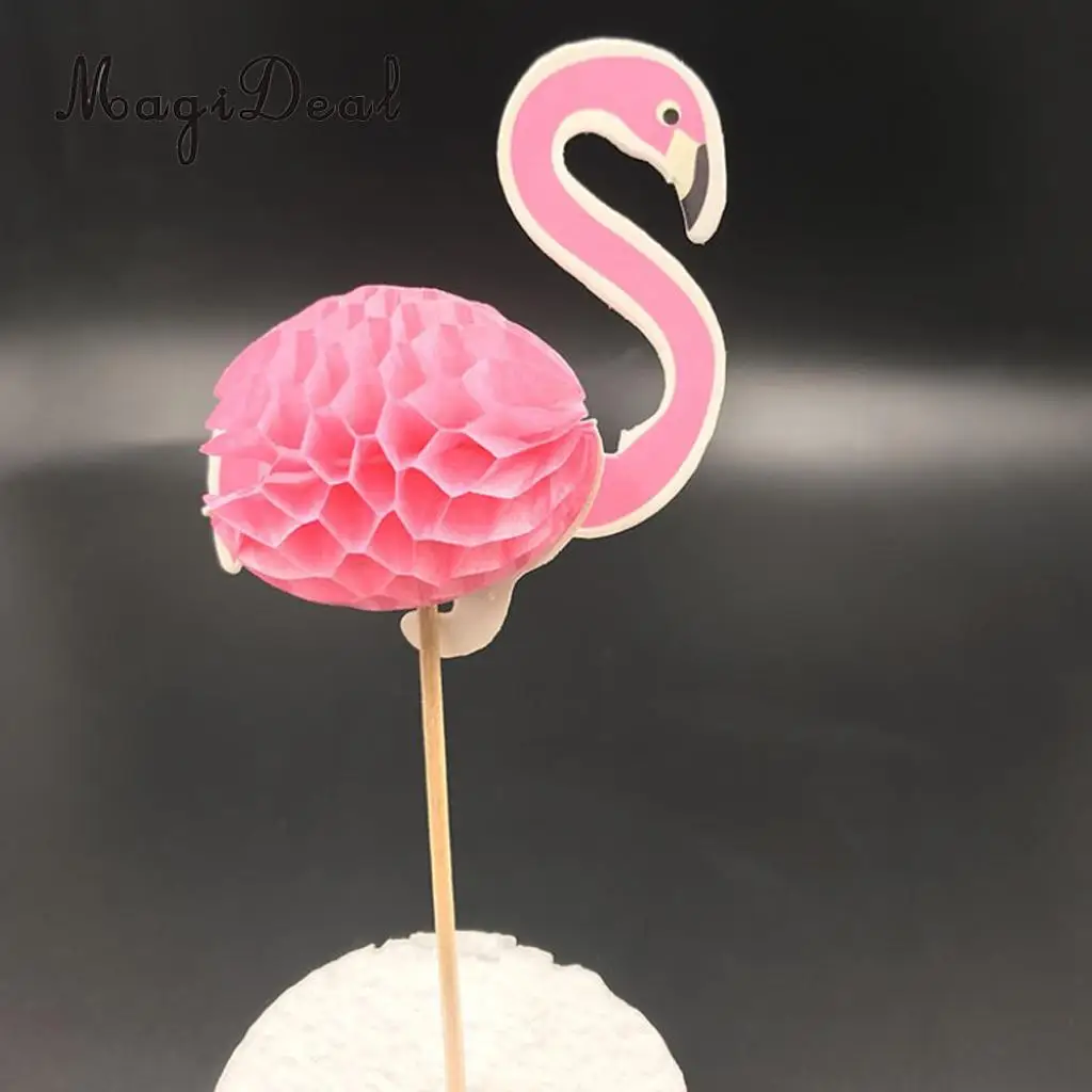 12 упаковок 3D Фламинго кексы вечерние принадлежности Toppers Еда Выбирает Коктейль