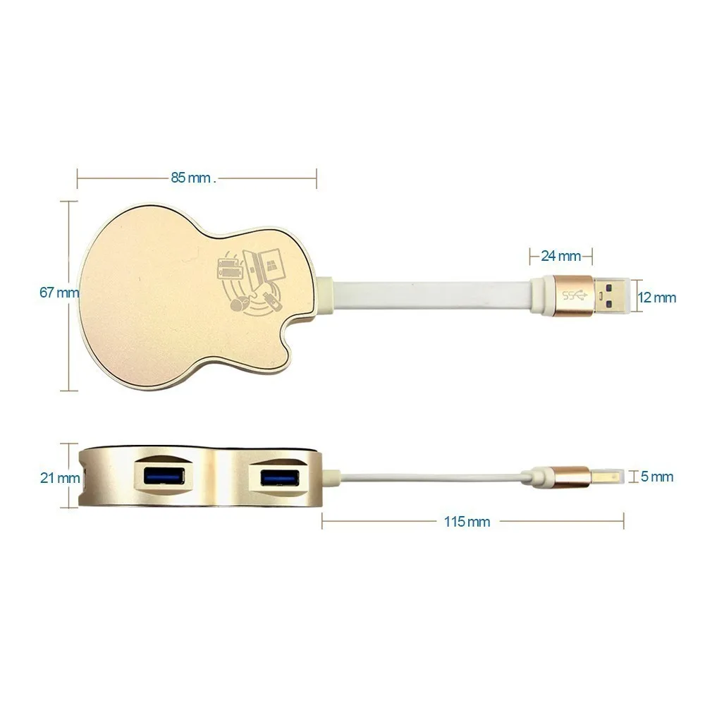 USB 3 0 концентратор креативная элегантная гитара Форма 4 Порты и разъёмы s мульти