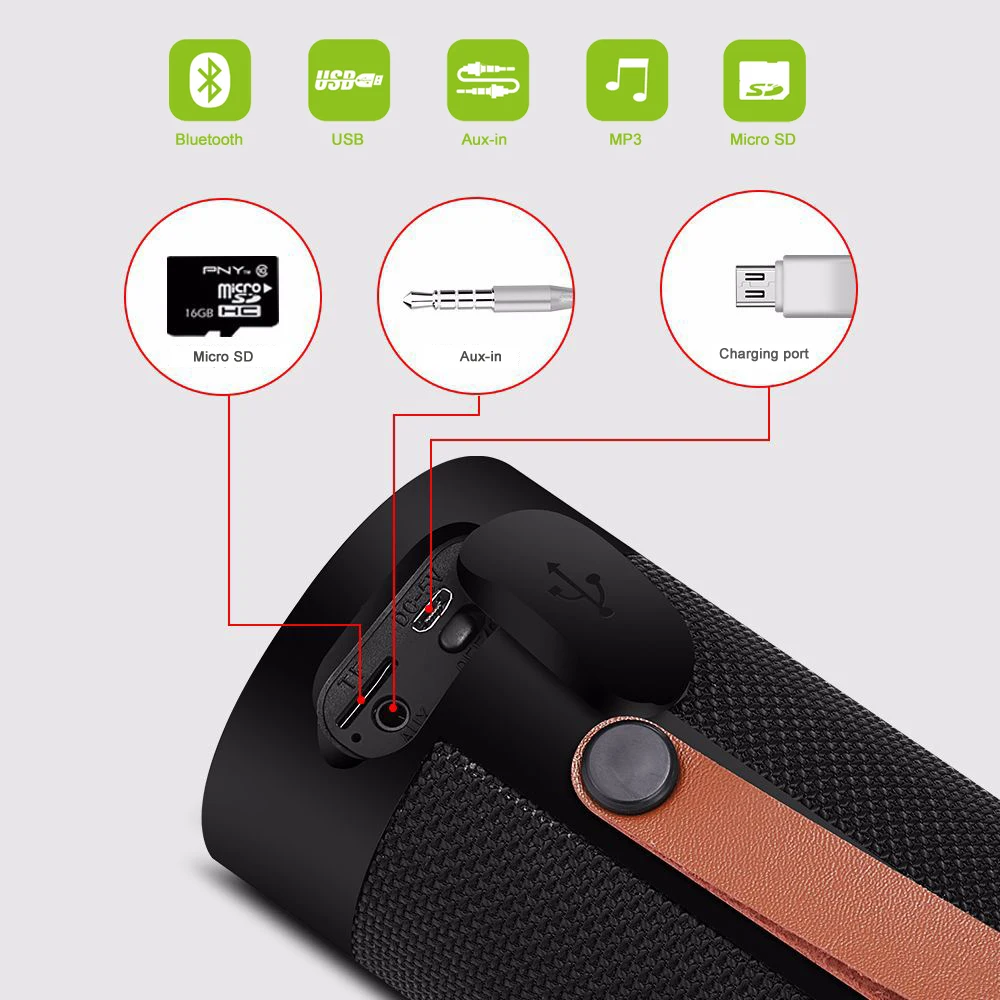 Портативный беспроводной bluetooth-динамик сабвуфер с микрофоном супер бас-Колонка