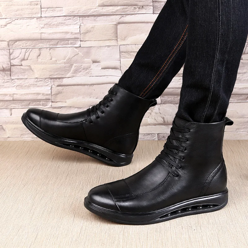 Британский стиль винтажные мужские ботинки Crazy натуральная кожа Martin осенние