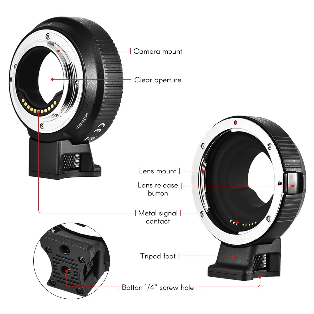 Andoer AEF MFT переходное кольцо для крепления объектива Canon EF/EF S объектив M4/3 камеры GH5
