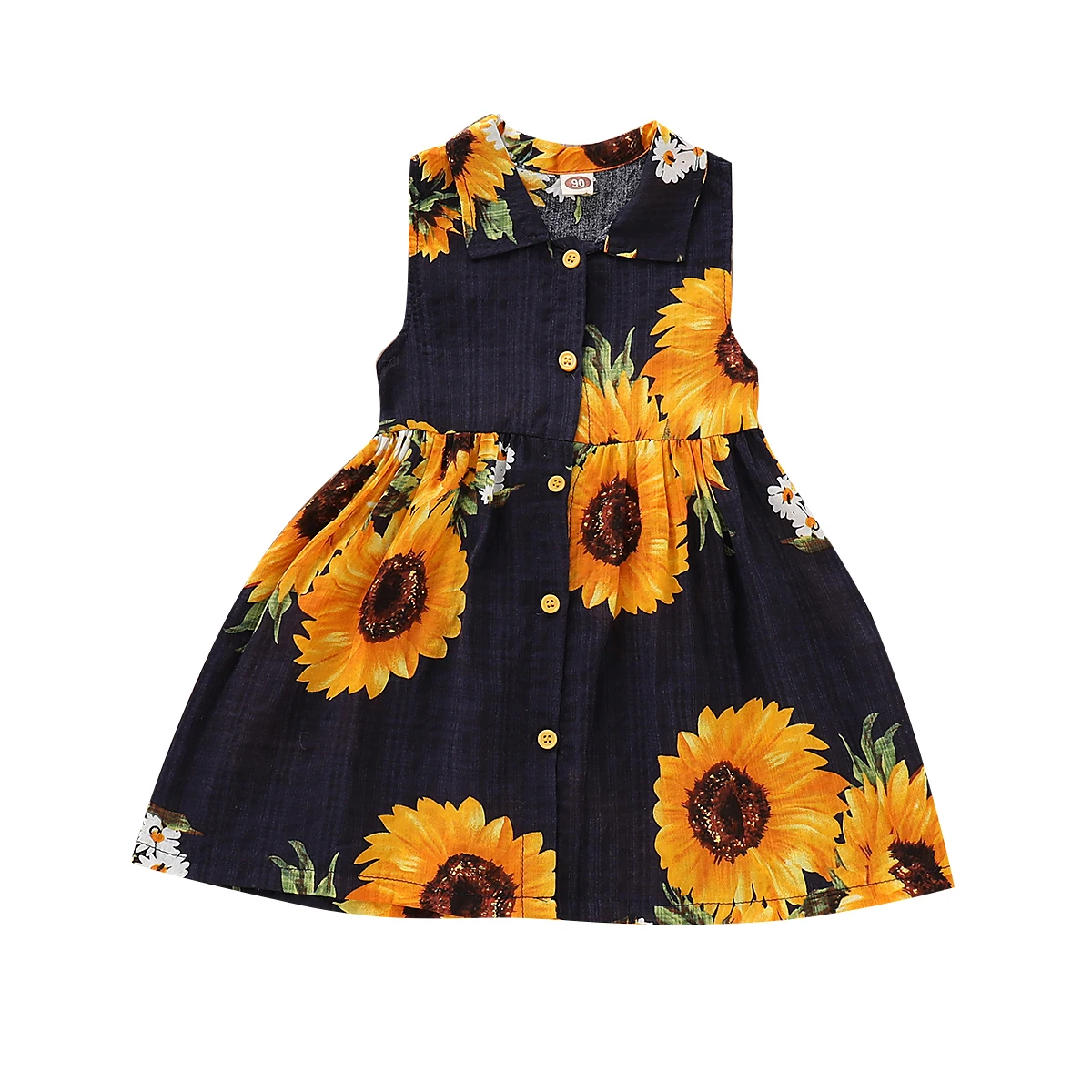 2019 Summer Toddler Kids Baby Girls Sunflower Sleeveless Princess Shirt Tutu Dress Clothes Sundress Casual Clothing | Детская одежда и