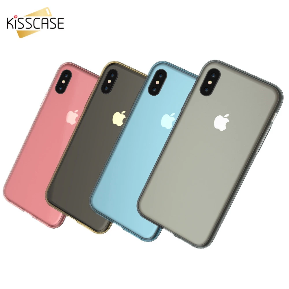 KISSCASE 360 градусов покрытие Чехлы для iPhone X ультра тонкий мягкий силиконовый чехол 7