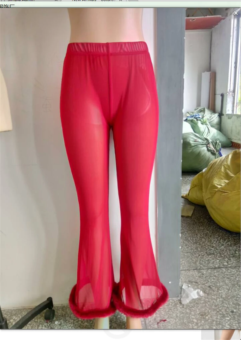 Женские облегающие прозрачные расклешенные брюки с высокой талией длинные