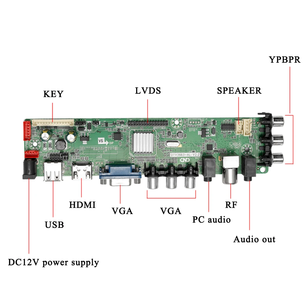 D ТВ 3663-как V2.0 цифровой телевизионная плата DVB-T2 Универсальный ЖК-дисплей