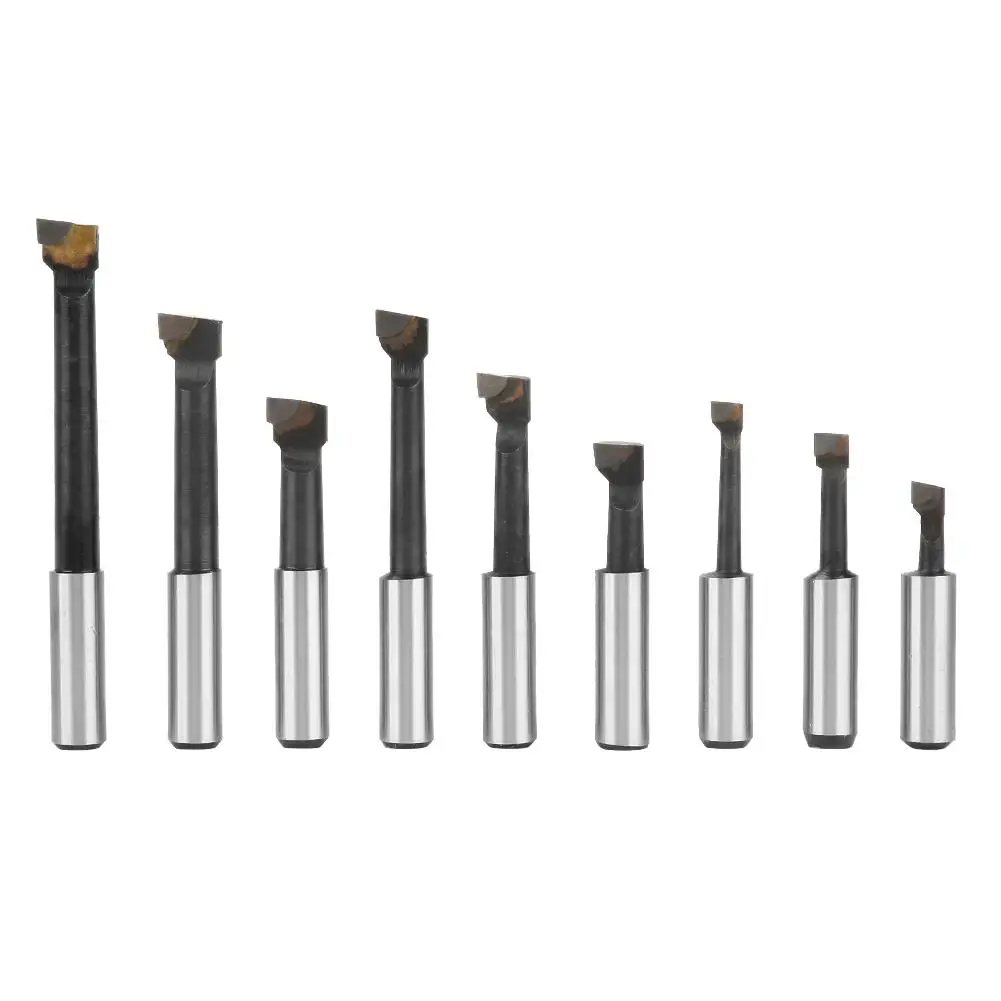 

9 шт 3/8 дюйма Круглый хвостовик расточной бар набор высокоскоростных стальных токарных инструментов Токарный станок расточной бар