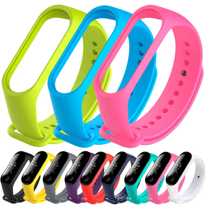 Новый регулируемый ремешок на запястье для Mi Band 3 силиконовый Xiaomi band аксессуары