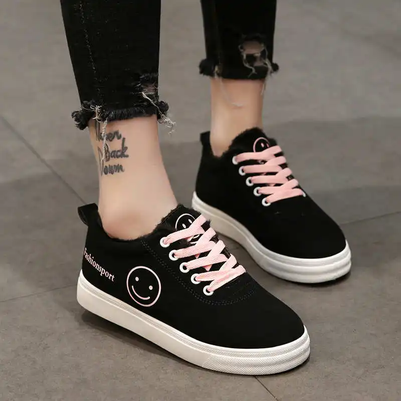 Fashion Lace-Up Women's Vulcanize Shoes Low Cross-tied Canvas Cartoon Animation Breathable Sneakers | Обувь
