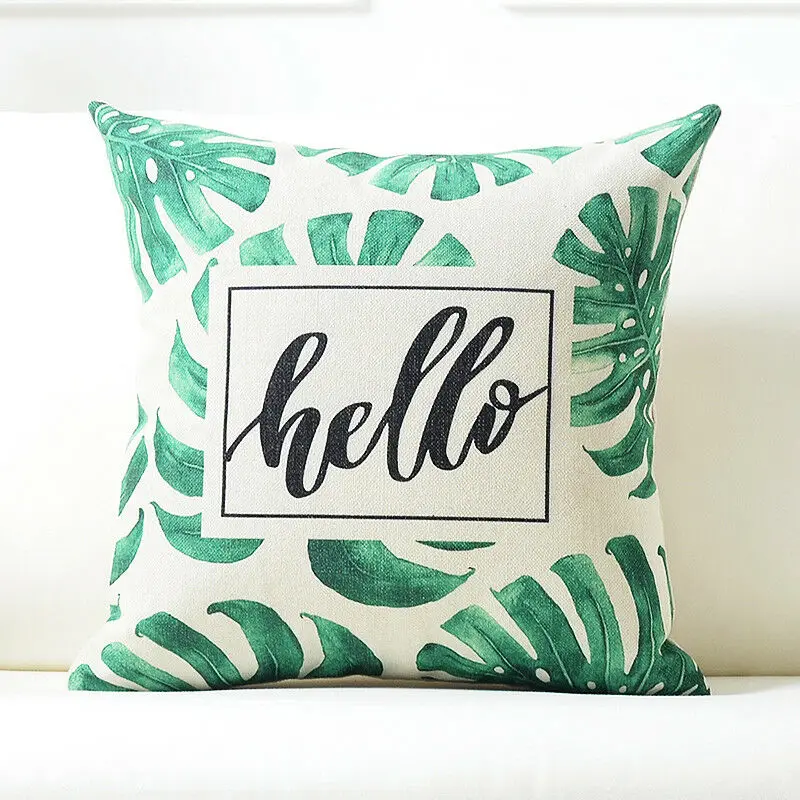 Цветочный Тропический хлопковый льняной чехол для подушки мягкий с принтом