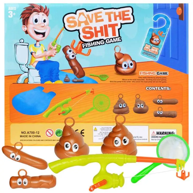 Дети Poop рыбалка игра ванная биологические когнитивные игрушки набор с
