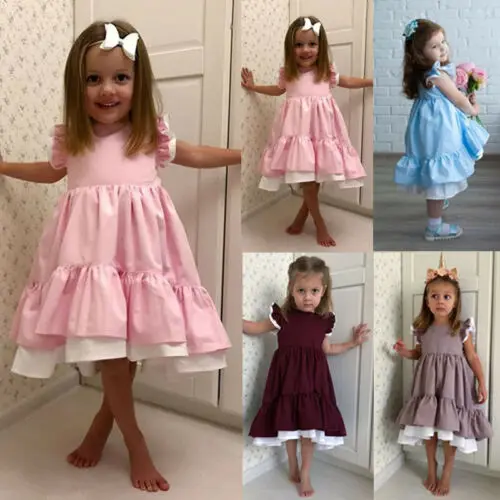 2019 Toddler Sleeveless Dress Infant Kids Baby Girls Princess Party Pageant Gown Tutu Children Summer | Детская одежда и обувь