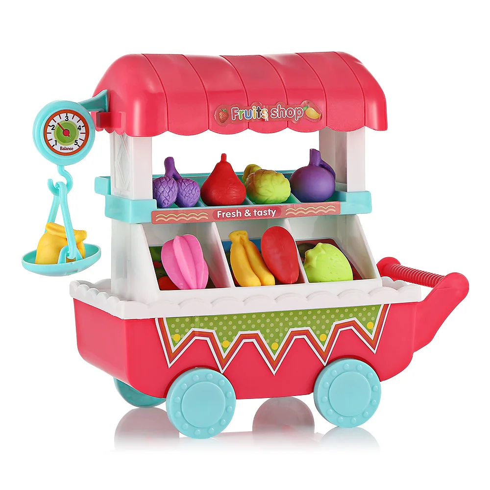 Kids Household Playset Music Light Simulation Fruits Shopping Cart Colorful Kitchen Toys For Kid Interaction/Recognition Ability | Игрушки и