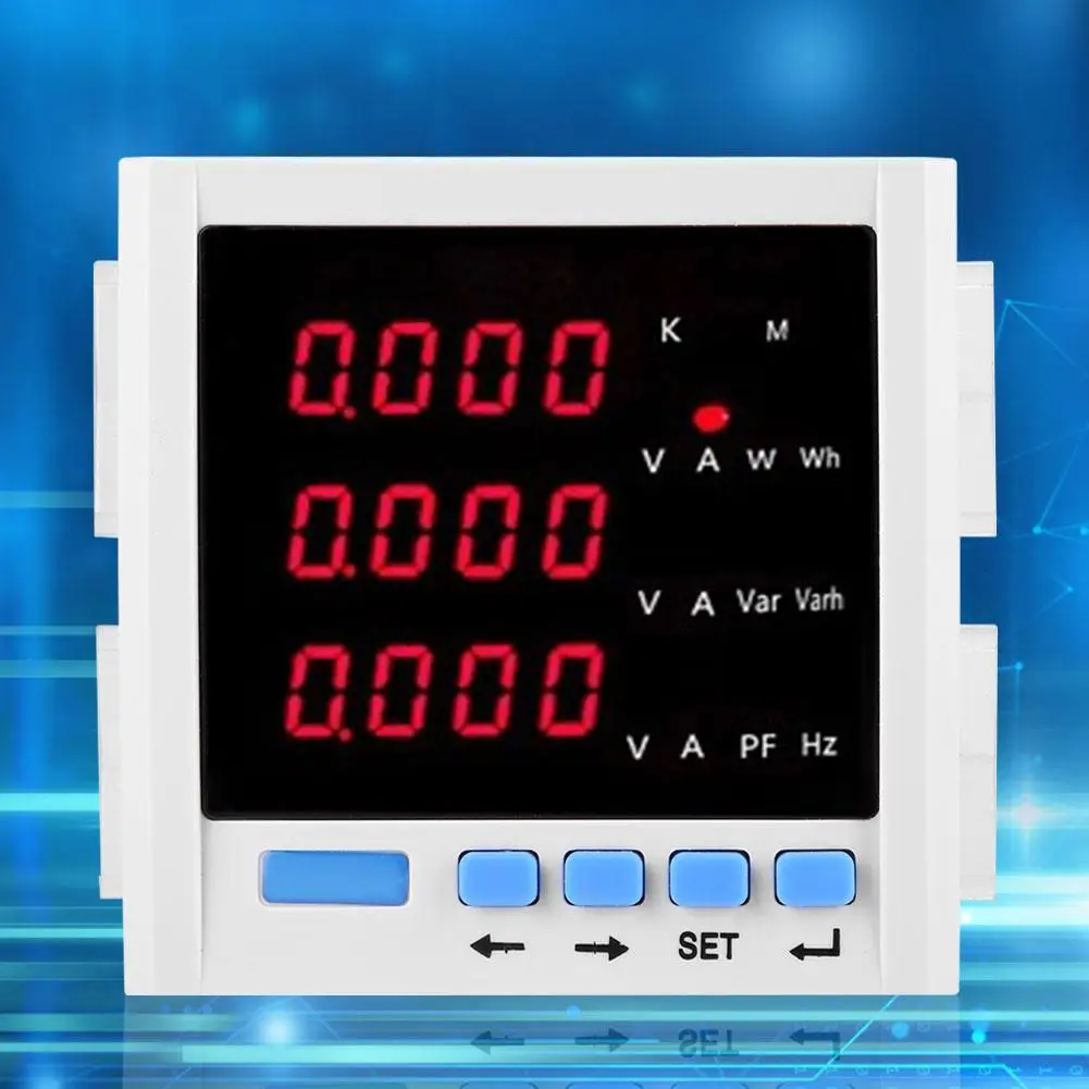 

Multifunction White Three-phase LCD Display Digital Network Power Meter