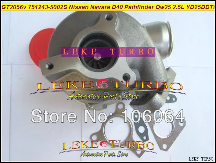 GT2056V 751243 5002S 14411 EB300 Турбокомпрессор Для Nissan Navara D40 Pathfinder QW25 2005 YD25DDTi 2.5L DI