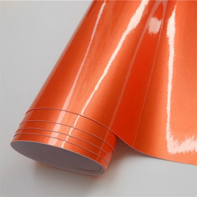 High Orange Glossy Metallic Vinyl Wrapping Film Sheet Foil Car Sticker Decal Motorcycle Furniture Graphic Vehicle Wraps | Автомобили и