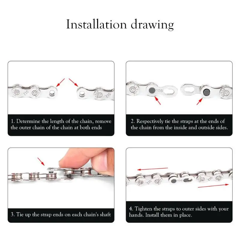 

Anti-rust Silver Electroplated 116 Links 6-7-8/9/10 Speed Freewheel Shifting Chain MTB Mountain Road Bike Bicycle Parts