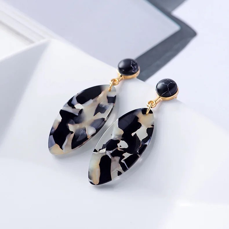 Acrylic Earrings 2019 Women Earring Bohemian Big Leopard Pendant Statement Fashion Water Drop Luxury Jewelry Accessories | Украшения и