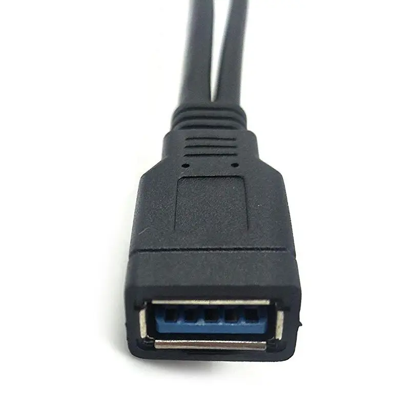Полностью черный USB 3 0 Женский двойной мужские удлиненные Мощность данных Y