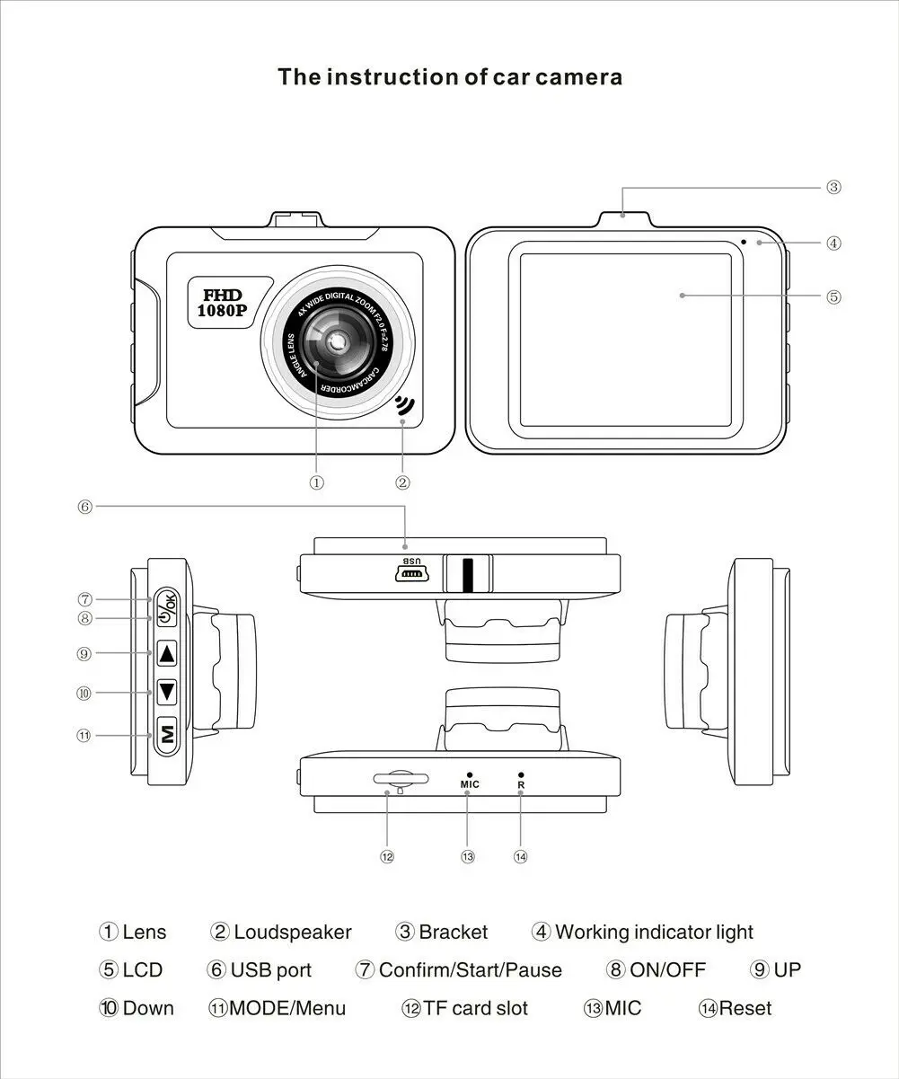 Новый HD Автомобильный DVR камера аудио рекордер ночного видения мини