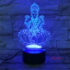 Ночник в виде Будды, 7 цветов, меняющий цвет, 3D освещение для создания атмосферы, 3D светильник с визуальной иллюзией, светодиодная лампа для детских игрушек, подарки на день рождения