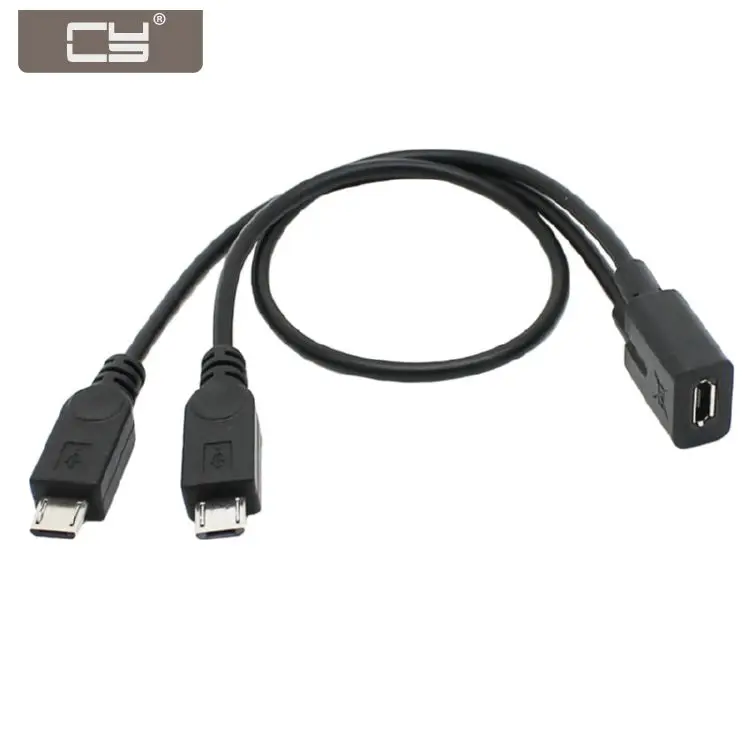 Разветвитель CY Micro USB Мама на 2 папа Удлинительный зарядный кабель для Galaxy S5 i9600 S4