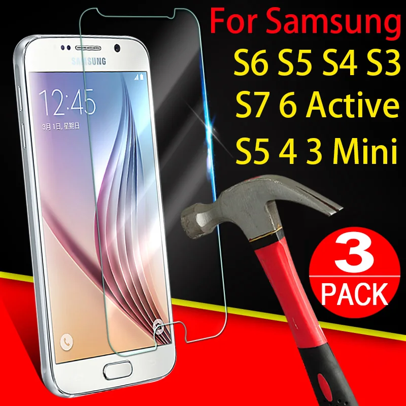 Закаленное Стекло для samsung Galaxy S6 S5 S4 S3 S2 S7 Active Экран протектор на Mini 9 H HD защитная