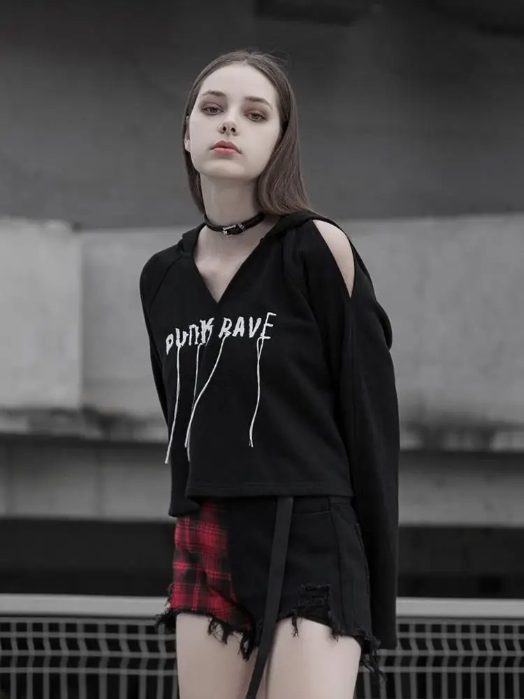 Панк Rave женские Goth кофты ведьмы с рукавами фонариками PT322WY|Женские толстовки и