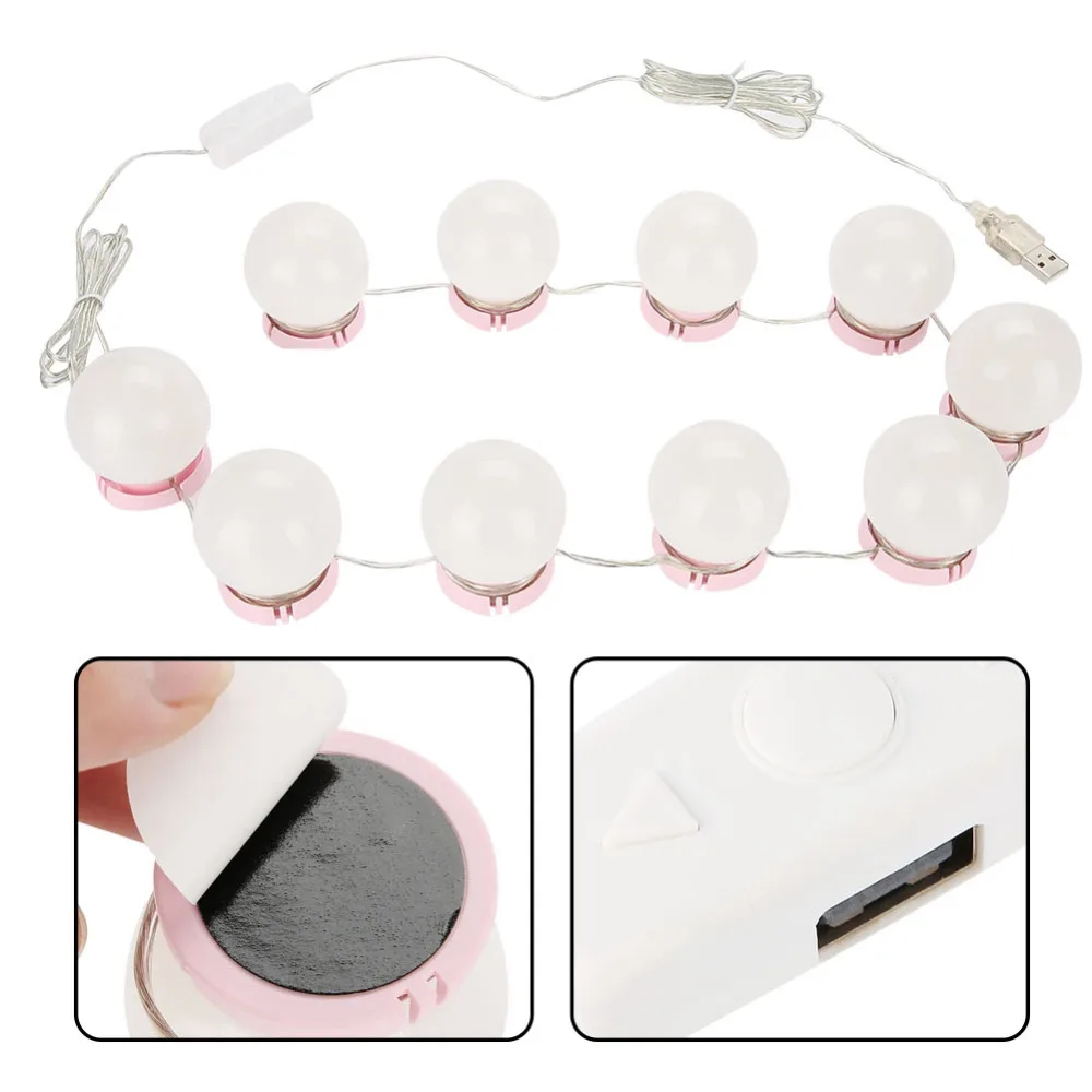Makeup Mirror Vanity Led Light Bulbs Kit Usb Charging Port Cosmetic Lighted Make Up Mirrors Bulb Adjustable Brightness Lights | Лампы и