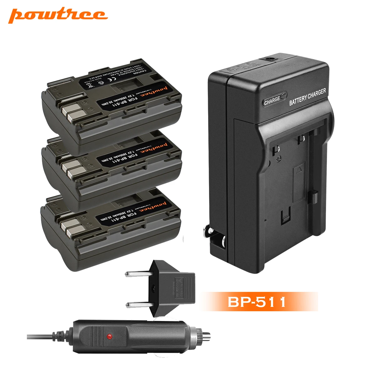 Powtree 2800 мАч BP 511 BP511 511A батарея + зарядное устройство для Canon G6 G5 G3 G2 G1 EOS 300D 50D 40D 30D 20D 5D