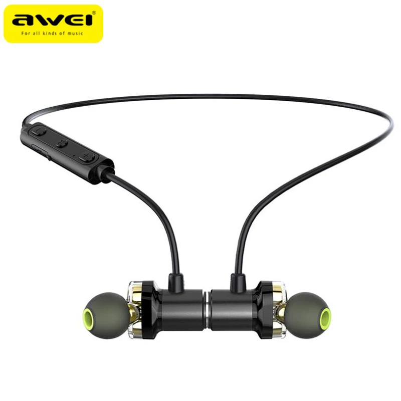 Беспроводная Bluetooth-гарнитура AWEI X650BL двойные динамические наушники с шейным