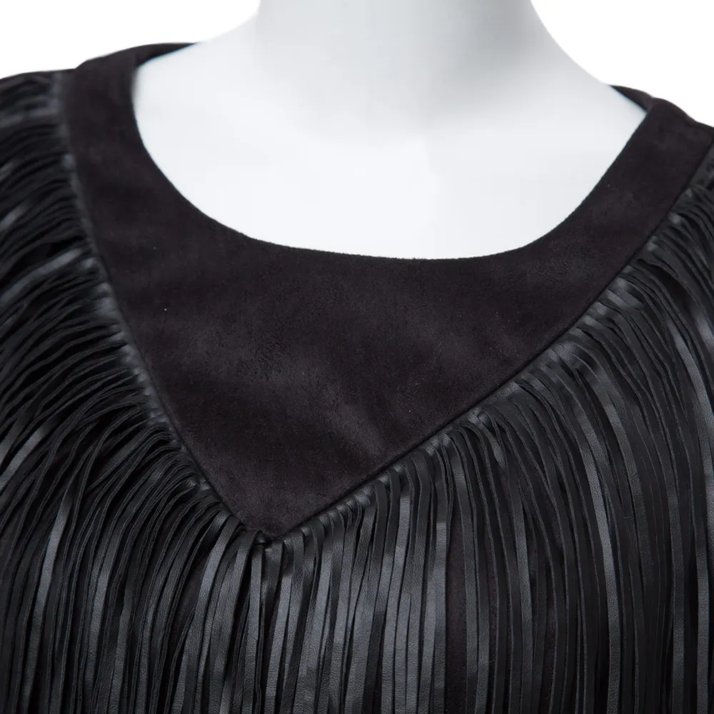 VESTLINDA/распродажа стильное платье с круглым воротником без рукавов бахромой