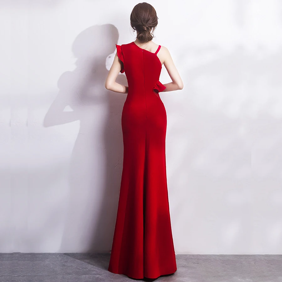 Vestidos De Gala Largos Elegantes простое длинное вечернее платье с одним плечом и русалочкой