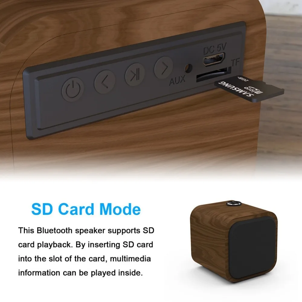 Новый Bluetooth аудио HiFi деревянная беспроводная карта домашний ветер портативный