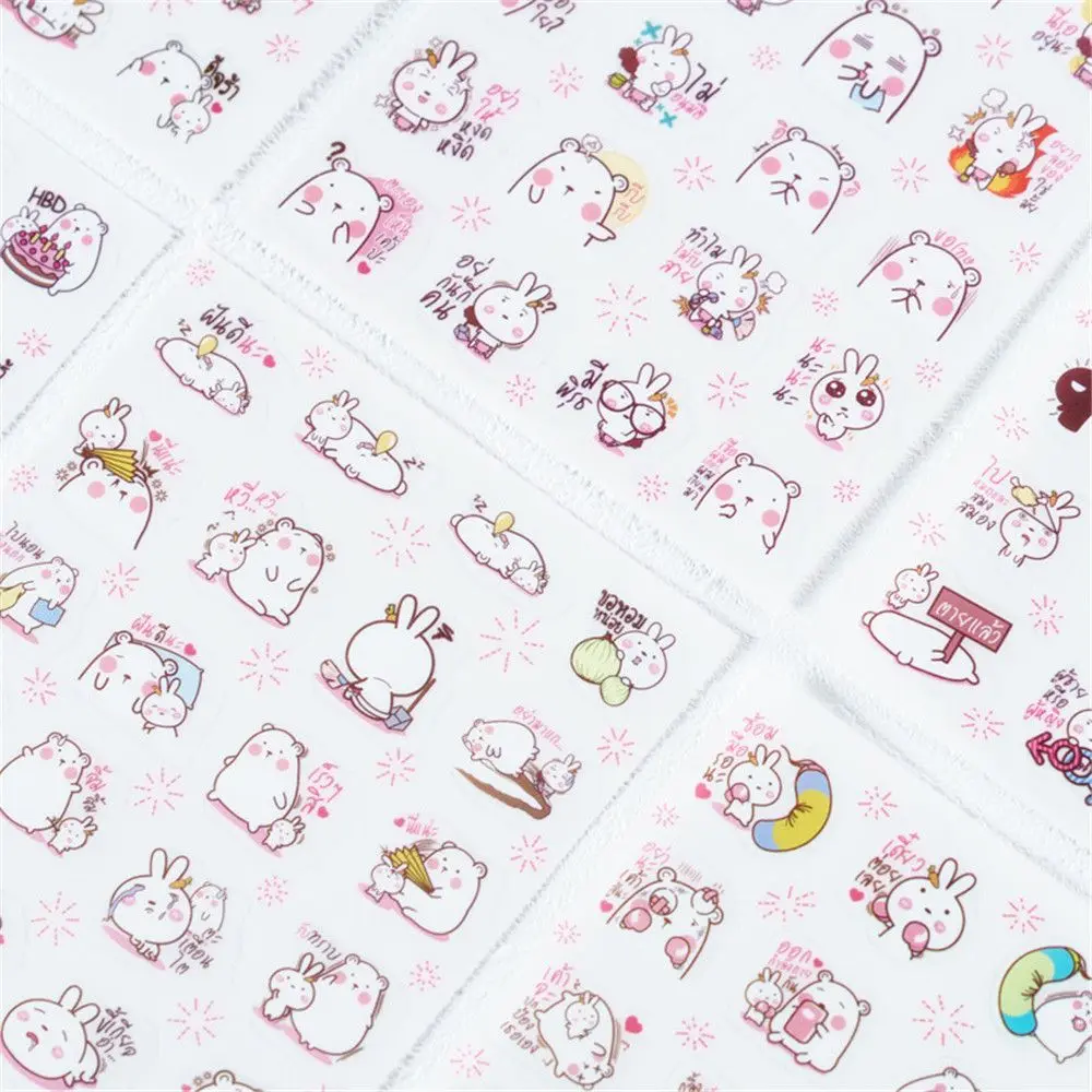 6 шт./компл. наклейки с милым медведем в любви Kawaii Канцтовары DIY Скрапбукинг