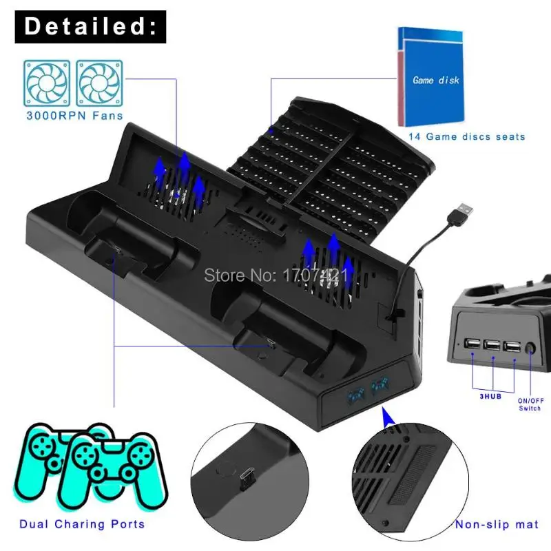 Новинка для PlayStation 4 PS4 Pro Slim консоль вертикальная подставка охлаждающий