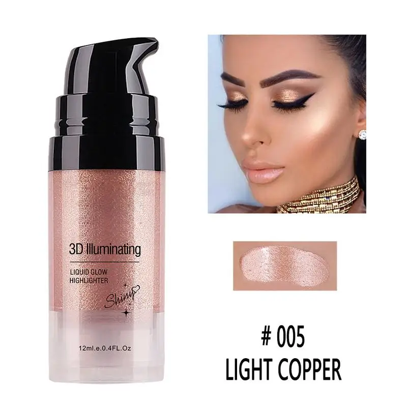 5 видов цветов Хайлайтер для лица макияж Гладкий мерцающий Сияющий жидкий