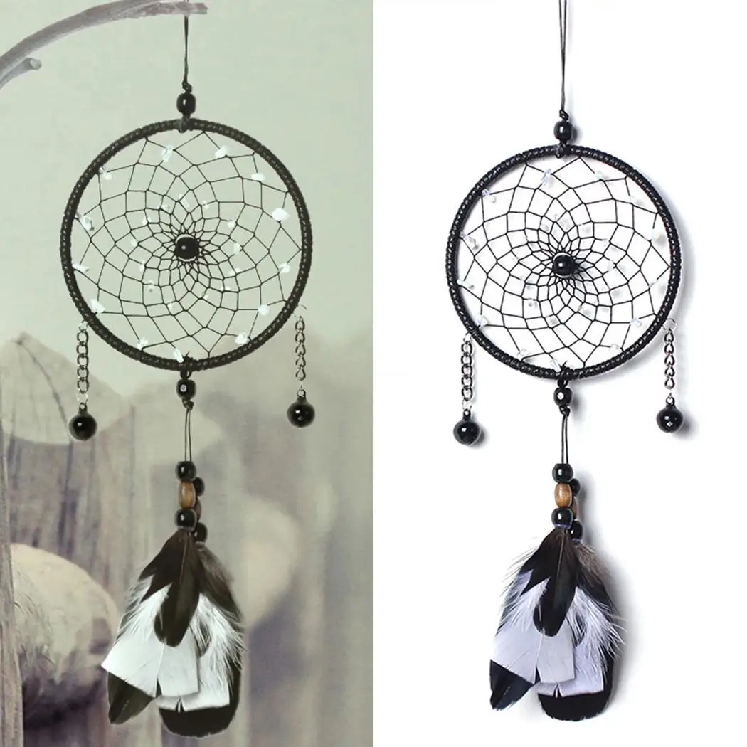 New Feather Dreamcatcher Net Home Modern Art Decor Indoor As picture shown/Black | Дом и сад