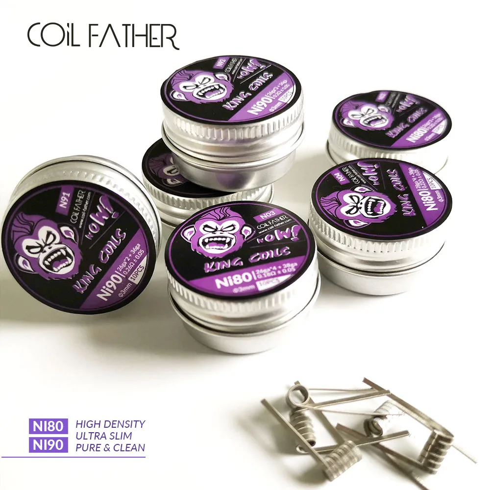 Coil Father 10 шт./кор. готовые катушки для электронной сигареты Rda Rta Rba атомайзер