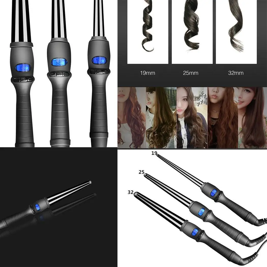 Portable Multifunctional Ceramic Hair Straightener LED Curling Wand 110-240V 50Hz-60Hz 65W Curler | Красота и здоровье