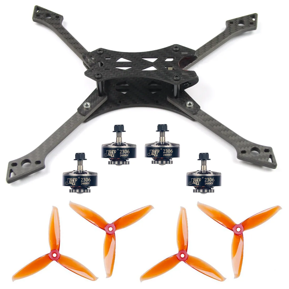 

JMT 220MM DIY FPV Racing Drone Kit 220mm Carbon Fiber Frame Kit 5152S 3-paddle Propellers 2306-2400KV 3-4S Motors Accessory