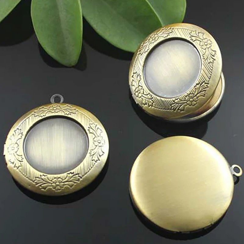 2pcs 20MM New Alloy Ancient Bronze Photo Box Empty Tray DIY Accessories Wholesale