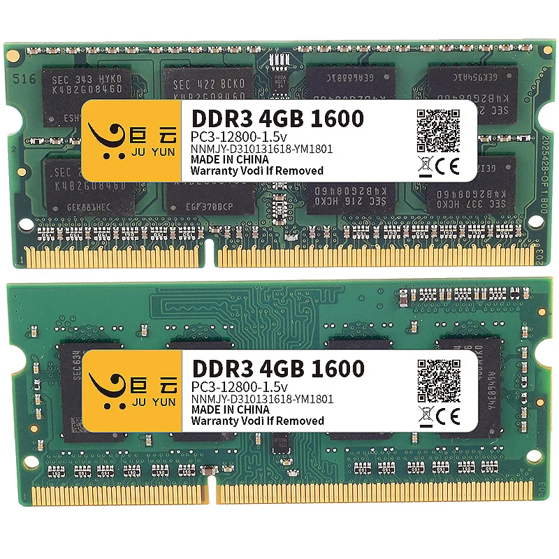 Оперативная память Ju Yun DDR3 4 Гб 1600 МГц ОЗУ для ноутбука 1066 1333 совместимая с