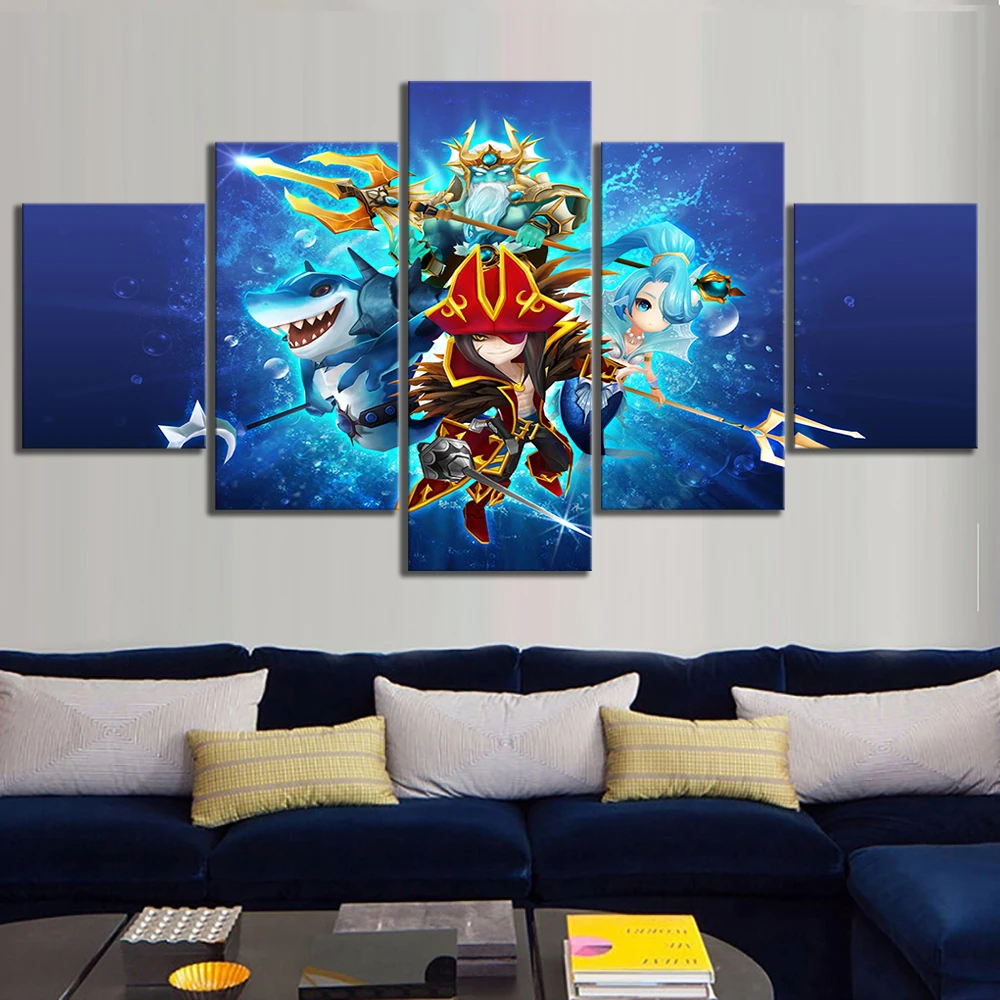 Домашний декор холст картина 5 шт. вызовы война небо игра Арена Хэллоуин живопись