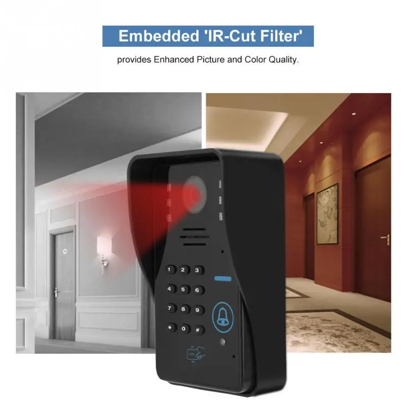 Пароль видео телефон двери дверной звонок провода видеодомофон монитор 7